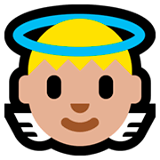 👼🏼 Emoji Bebé ángel: Tono De Piel Claro Medio en Microsoft Windows 10 Fall Creators Update.