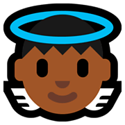 👼🏾 Emoji Bebê Anjo: Pele Morena Escura na Microsoft Windows 10 Fall Creators Update.