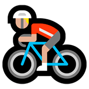 Émoji 🚴🏼 Cycliste : Peau Moyennement Claire sur Microsoft Windows 10 Fall Creators Update.