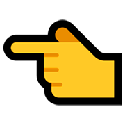 Emoji ☚ Indicatore di direzione a sinistra ombreggiato su Microsoft Windows 10 Fall Creators Update.
