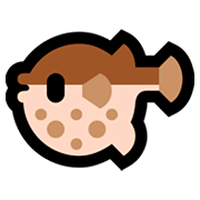 Emoji 🐡 Pesce Palla su Microsoft Windows 10 Fall Creators Update.