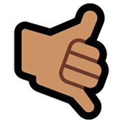 Emoji 🤙🏽 Mano Con Gesto Di Chiamata: Carnagione Olivastra su Microsoft Windows 10 Fall Creators Update.