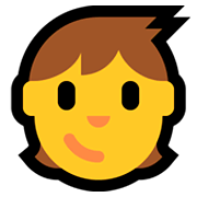 Emoji 🧒 Bimbo su Microsoft Windows 10 Fall Creators Update.