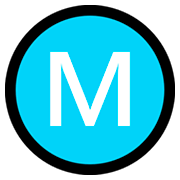 Emoji Ⓜ️ Pulsante M Cerchiata su Microsoft Windows 10 Fall Creators Update.