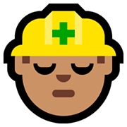 Emoji 👷🏽 Operaio Edile: Carnagione Olivastra su Microsoft Windows 10 Fall Creators Update.