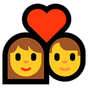 Émoji 💑 Couple Avec Cœur sur Microsoft Windows 10 Fall Creators Update.