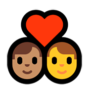 👨🏽‍❤️‍👨 Emoji Pareja Enamorada - Hombre: Tono De Piel Medio, Hombre en Microsoft Windows 10 Fall Creators Update.