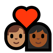 👨🏽‍❤️‍👩🏾 Emoji Pareja Enamorada - Hombre: Tono De Piel Medio, Mujer: Tono De Piel Oscuro Medio en Microsoft Windows 10 Fall Creators Update.