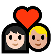 👩🏻‍❤️‍👨🏼 Emoji Pareja Enamorada - Mujer: Tono De Piel Claro, Hombre: Tono De Piel Claro Medio en Microsoft Windows 10 Fall Creators Update.