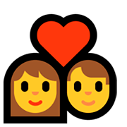 Émoji 👩‍❤️‍👨 Couple Avec Cœur : Femme Et Homme sur Microsoft Windows 10 Fall Creators Update.
