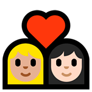 Émoji 👩🏼‍❤️‍👩🏻 Couple Avec Cœur - Femme: Peau Moyennement Claire, Femme: Peau Claire sur Microsoft Windows 10 Fall Creators Update.