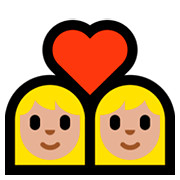 Émoji 👩🏼‍❤️‍👩🏼 Couple Avec Cœur - Femme: Peau Moyennement Claire, Femme: Peau Moyennement Claire sur Microsoft Windows 10 Fall Creators Update.