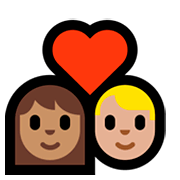 Émoji 👩🏽‍❤️‍👨🏼 Couple Avec Cœur - Femme: Peau Légèrement Mate, Homme: Peau Moyennement Claire sur Microsoft Windows 10 Fall Creators Update.