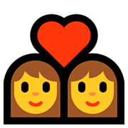 Émoji 👩‍❤️‍👩 Couple Avec Cœur : Femme Et Femme sur Microsoft Windows 10 Fall Creators Update.