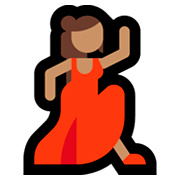 💃🏽 Emoji Mulher Dançando: Pele Morena na Microsoft Windows 10 Fall Creators Update.