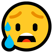 😥 Emoji trauriges aber erleichtertes Gesicht Microsoft Windows 10 Fall Creators Update.
