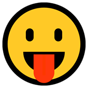 Emoji 😛 Faccina Che Mostra La Lingua su Microsoft Windows 10 Fall Creators Update.