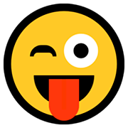 😜 Emoji zwinkerndes Gesicht mit herausgestreckter Zunge Microsoft Windows 10 Fall Creators Update.
