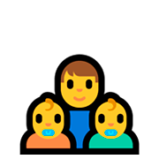 👨‍👶‍👶 Emoji Familia: hombre, bebé, bebé en Microsoft Windows 10 Fall Creators Update.