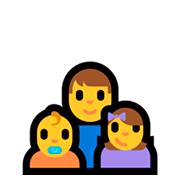 Émoji 👨‍👶‍👧 Famille: Homme, Bébé, Fille sur Microsoft Windows 10 Fall Creators Update.