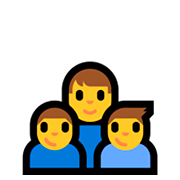 Émoji 👨‍👦‍👦 Famille : Homme, Garçon Et Garçon sur Microsoft Windows 10 Fall Creators Update.
