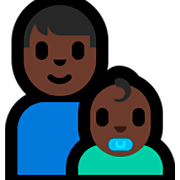 Emoji 👨🏿‍👶🏿 Famiglia - Uomo, Neonato: Carnagione Scura su Microsoft Windows 10 Fall Creators Update.