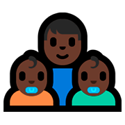 👨🏿‍👶🏿‍👶🏿 Emoji Família - Homem, Bebê, Bebê: Pele Escura na Microsoft Windows 10 Fall Creators Update.