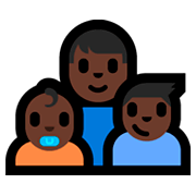 👨🏿‍👶🏿‍👦🏿 Emoji Familia - Hombre, Bebé, Niño: Tono De Piel Oscuro en Microsoft Windows 10 Fall Creators Update.
