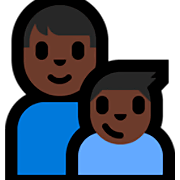 👨🏿‍👦🏿 Emoji Familie - Mann, Junge: dunkle Hautfarbe Microsoft Windows 10 Fall Creators Update.