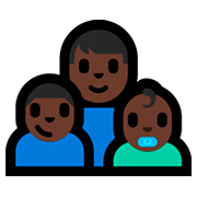 👨🏿‍👦🏿‍👶🏿 Emoji Familie - Mann, Junge, Baby: dunkle Hautfarbe Microsoft Windows 10 Fall Creators Update.