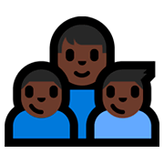 Emoji 👨🏿‍👦🏿‍👦🏿 Famiglia - Uomo, Bambino, Bambino: Carnagione Scura su Microsoft Windows 10 Fall Creators Update.