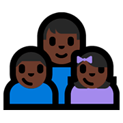 👨🏿‍👦🏿‍👧🏿 Emoji Familie - Mann, Junge, Mädchen: dunkle Hautfarbe Microsoft Windows 10 Fall Creators Update.