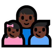 Emoji 👨🏿‍👧🏿‍👦🏿 Famiglia - Uomo, Bambina, Bambino: Carnagione Scura su Microsoft Windows 10 Fall Creators Update.