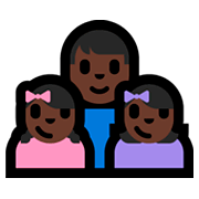 👨🏿‍👧🏿‍👧🏿 Emoji Familie - Mann, Mädchen, Mädchen: dunkle Hautfarbe Microsoft Windows 10 Fall Creators Update.