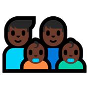 👨🏿‍👨🏿‍👶🏿‍👶🏿 Emoji Familie - Mann, Mann, Baby, Baby: dunkle Hautfarbe Microsoft Windows 10 Fall Creators Update.
