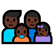 👨🏿‍👨🏿‍👶🏿‍👧🏿 Emoji Familia - Hombre, Hombre, Bebé, Niña: Tono De Piel Oscuro en Microsoft Windows 10 Fall Creators Update.
