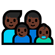 👨🏿‍👨🏿‍👦🏿‍👶🏿 Emoji Família - Homem, Homem, Menino, Bebê: Pele Escura na Microsoft Windows 10 Fall Creators Update.