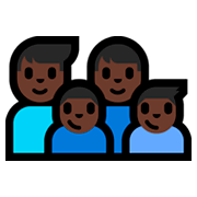 👨🏿‍👨🏿‍👦🏿‍👦🏿 Emoji Familie - Mann, Mann, Junge, Junge: dunkle Hautfarbe Microsoft Windows 10 Fall Creators Update.