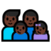 👨🏿‍👨🏿‍👦🏿‍👧🏿 Emoji Família - Homem, Homem, Menino, Menina: Pele Escura na Microsoft Windows 10 Fall Creators Update.