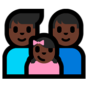 Emoji 👨🏿‍👨🏿‍👧🏿 Famiglia - Uomo, Uomo, Bambina: Carnagione Scura su Microsoft Windows 10 Fall Creators Update.