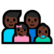 👨🏿‍👨🏿‍👧🏿‍👶🏿 Emoji Familie - Mann, Mann, Mädchen, Baby: dunkle Hautfarbe Microsoft Windows 10 Fall Creators Update.