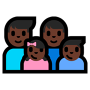 Emoji 👨🏿‍👨🏿‍👧🏿‍👦🏿 Famiglia - Uomo, Uomo, Bambina, Bambino: Carnagione Scura su Microsoft Windows 10 Fall Creators Update.