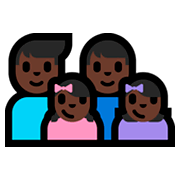 👨🏿‍👨🏿‍👧🏿‍👧🏿 Emoji Família - Homem, Homem, Menina, Menina: Pele Escura na Microsoft Windows 10 Fall Creators Update.
