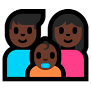 Emoji 👨🏿‍👩🏿‍👶🏿 Famiglia - Uomo, Donna, Neonato: Carnagione Scura su Microsoft Windows 10 Fall Creators Update.