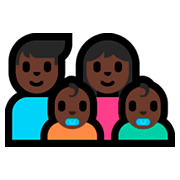 Emoji 👨🏿‍👩🏿‍👶🏿‍👶🏿 Famiglia - Uomo, Donna, Neonato, Neonato: Carnagione Scura su Microsoft Windows 10 Fall Creators Update.