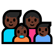 👨🏿‍👩🏿‍👶🏿‍👦🏿 Emoji Familie - Mann, Frau, Baby, Junge: dunkle Hautfarbe Microsoft Windows 10 Fall Creators Update.