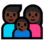 👨🏿‍👩🏿‍👦🏿 Emoji Família - Homem, Mulher, Menino: Pele Escura na Microsoft Windows 10 Fall Creators Update.