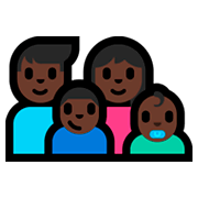 👨🏿‍👩🏿‍👦🏿‍👶🏿 Emoji Familie - Mann, Frau, Junge, Baby: dunkle Hautfarbe Microsoft Windows 10 Fall Creators Update.