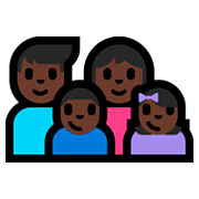 👨🏿‍👩🏿‍👦🏿‍👧🏿 Emoji Família - Homem, Mulher, Menino, Menina: Pele Escura na Microsoft Windows 10 Fall Creators Update.