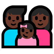 👨🏿‍👩🏿‍👧🏿 Emoji Familie - Mann, Frau, Mädchen: dunkle Hautfarbe Microsoft Windows 10 Fall Creators Update.
